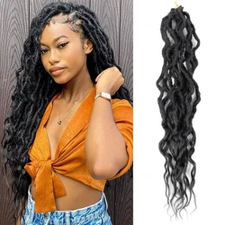 16 Cal 24 Cal bogini Locs szydełkowe włosy Boho Faux Locs szydełkowe warkocze kręcone końce Pre zapętlona królowa miękkie Locs dla czarnych kobiet