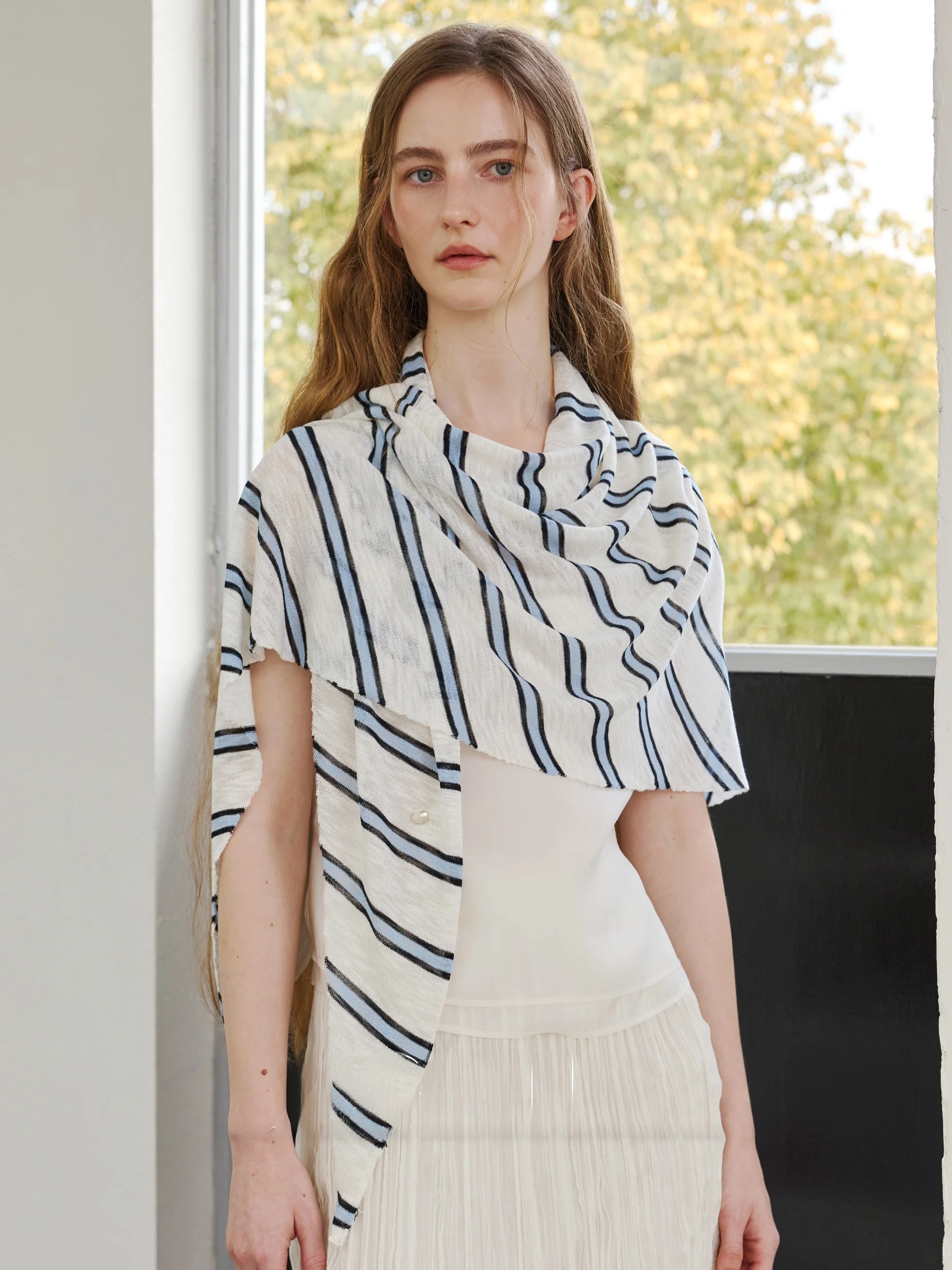richeng-breathable-bamboo-texture-sunscreen-shawl-lazy-blue-white-stripes-spring-summer-vacation-sunshade-outerwear