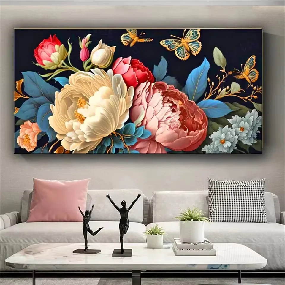 

Большие красивые пионы, алмазная живопись, новинка 2025 года, наборы для вышивки крестом из свежих цветов, полная мозаика, алмазная вышивка для домашнего декора