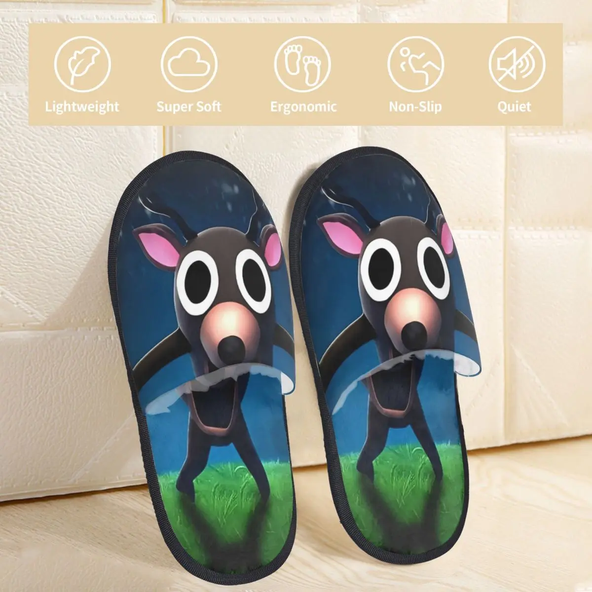 الغزلان 99 ليال في الغابة فروي النعال عدم الانزلاق الألعاب لينة المنزلية نِعال من الفراء الشرائح في الأماكن المغلقة