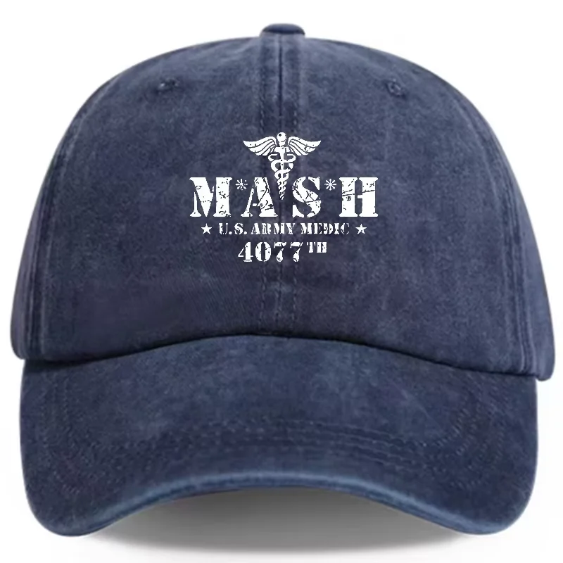 Gorra de béisbol retro, sombrero para el sol informal al aire libre, gorra de béisbol estampada de moda MASH 4077