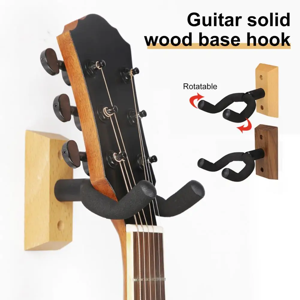 Acoustic Guitar Hook Rotatable Wall Mount Guitar Hook with High Density Sponge Wrap for Electric Acoustic Folk Guitar Ukulele