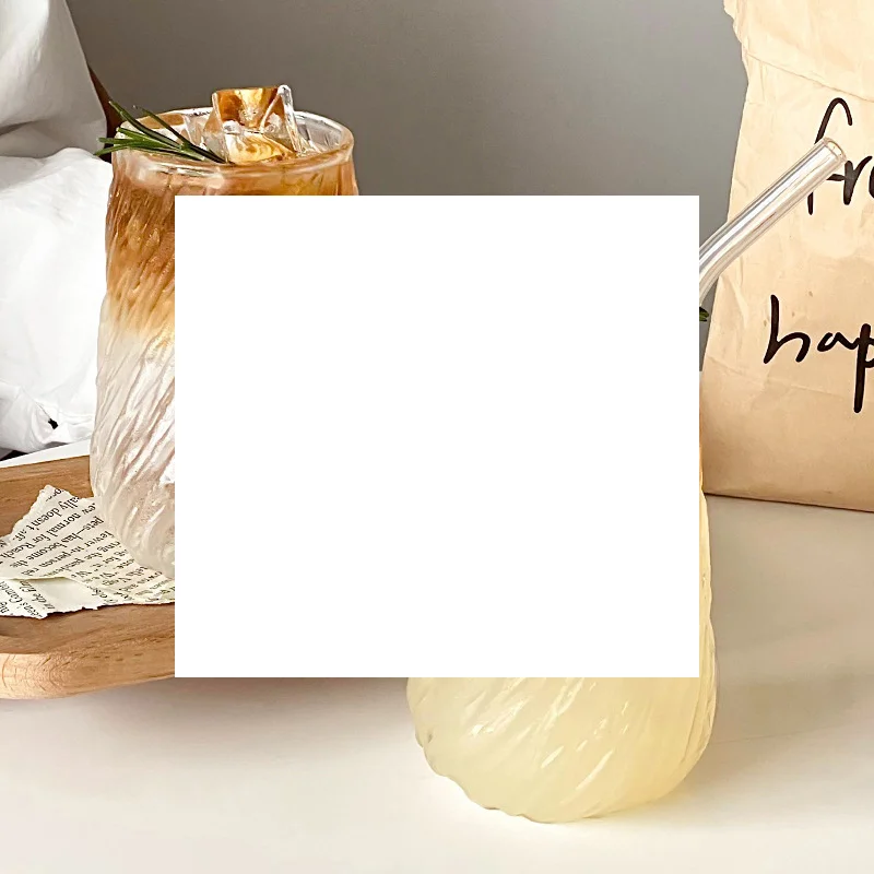 كوب زجاجي لعصير الويسكي القهوة الشفاف متعدد الاستخدامات مع الحبوب العمودية #1