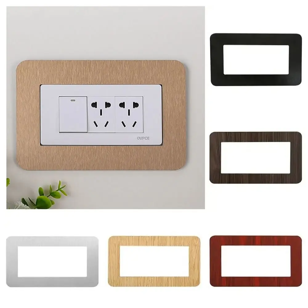 Resin Light Switch Sticker Anti-Dirty Solid Color Design Socket Frame Cover Dustproof No Punch Installation Outlet Protector