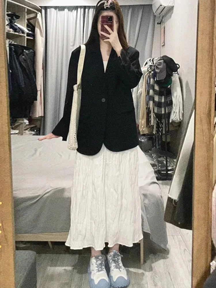 

Blazer Oversize Women Women'S Summer Suit Age Reducing Off-Shoulder Vacation Cold Boyfriend Exquisitely