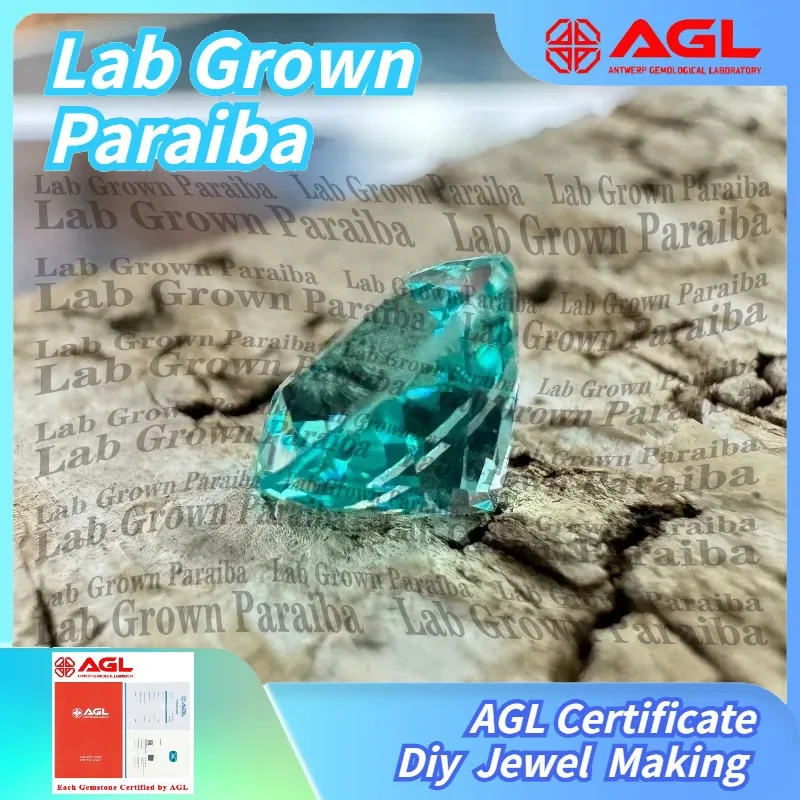 

Lab Grown Paraiba Gemstone for DIY Jewelry Making Round Cut Inlay Stone for Ring Necklace Bracelet Lab Created Paraiba