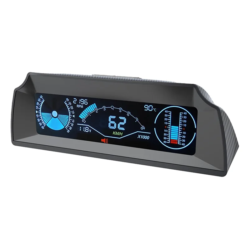 

X90 Head Up Display On-Board Computer Display OBD2 Car Speedometer OBD Gauge With Tilt Pitch Angle Protractor Display-AS55