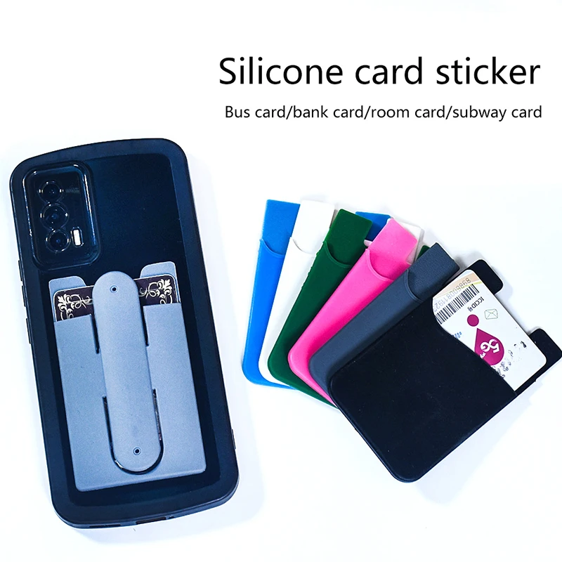 Silicone Card Holder For Mobile Phone Card With Back Sticker For Mobile Phone Holder For Easy Cleaning And Installation
