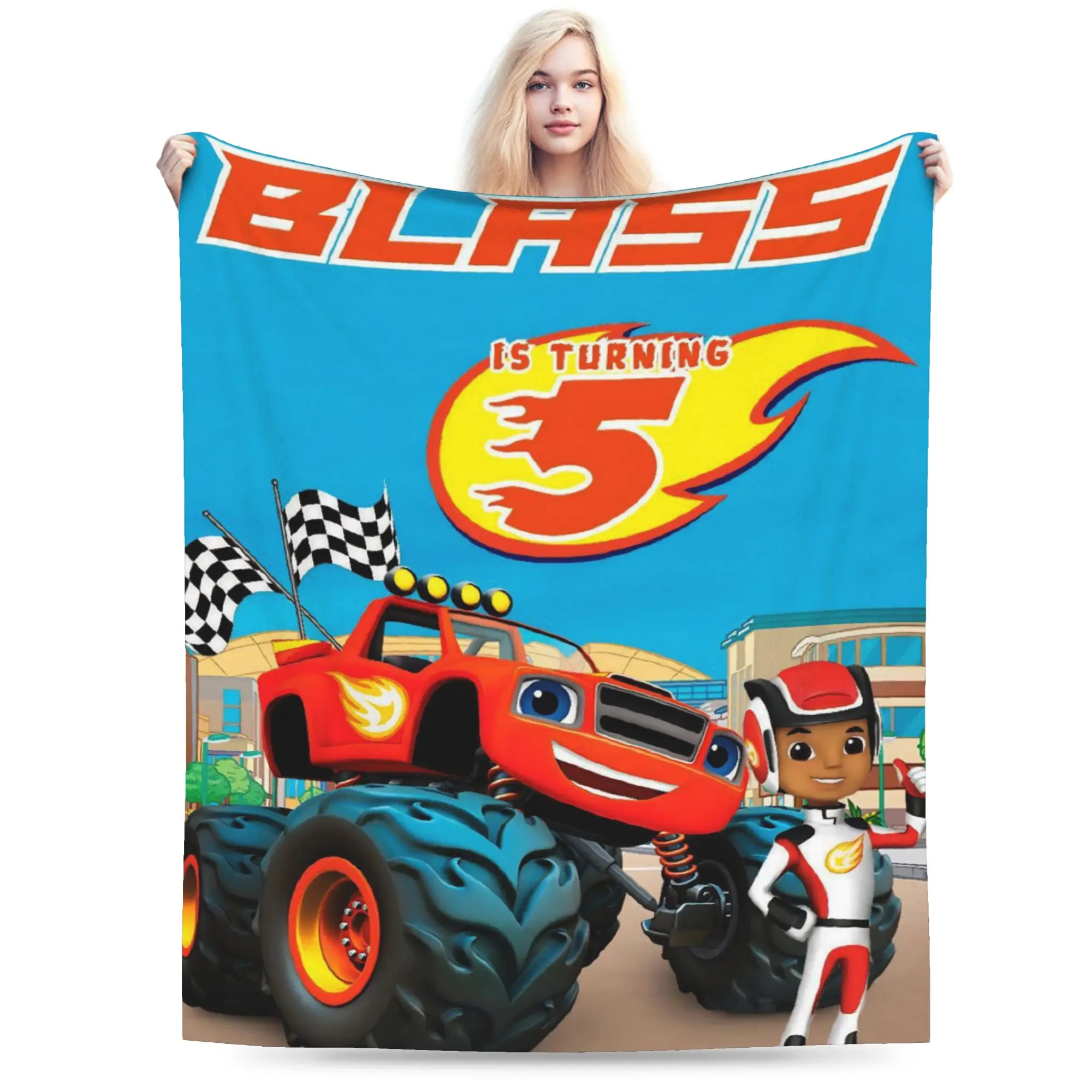 Blaze and the Monster Machines Throw Blanket for Couch  Soft Cozy Plush Blanket 50x60 Inch Multi-size Bedspread for All Seasons