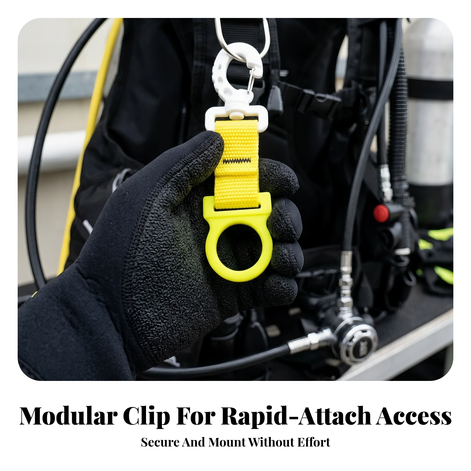 Diving Regulator Hanger Clip Space-Saving Regulator Holder with Loop Holder with Snap Hook Corrosion-Resistant for Divers