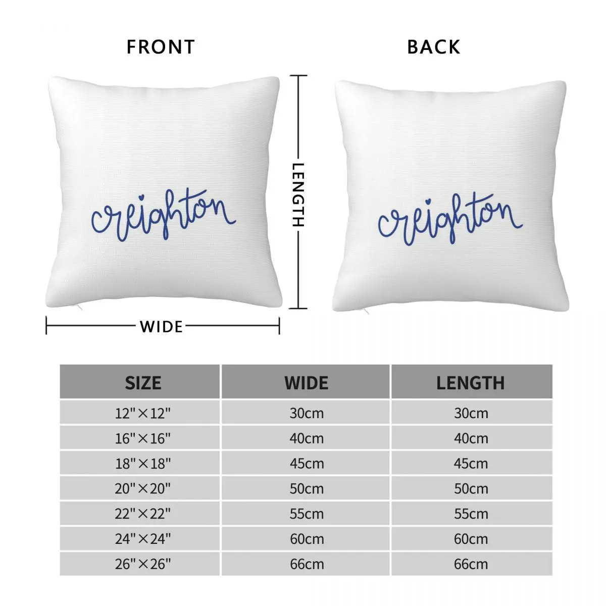 Creighton University Dark Blue Square Pillowcase Polyester Linen Velvet Printed Decorative Pillow Case Home Cushion Cover 18