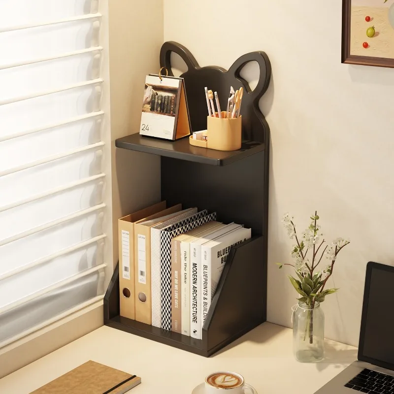 Desktop bookshelf Shelf Home study Book storage shelf Office workstation Multi-layer finishing vertical shelf