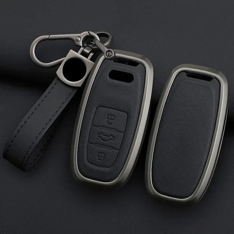 

Zinc Alloy Car Flip Key Case Cover Shell Fob For Audi A1 A3 A6 A6L Q2 Q3 Q7 TTS R8 S6 RS3 Protector Keychain Auto Accessories