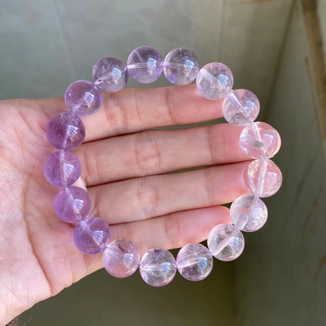 

Natural Lavender Amethyst Quartz Bracelet Clear Round Beads 12.5mm Women Men Colorful Amethyst Stretch Bracelet AAAAA