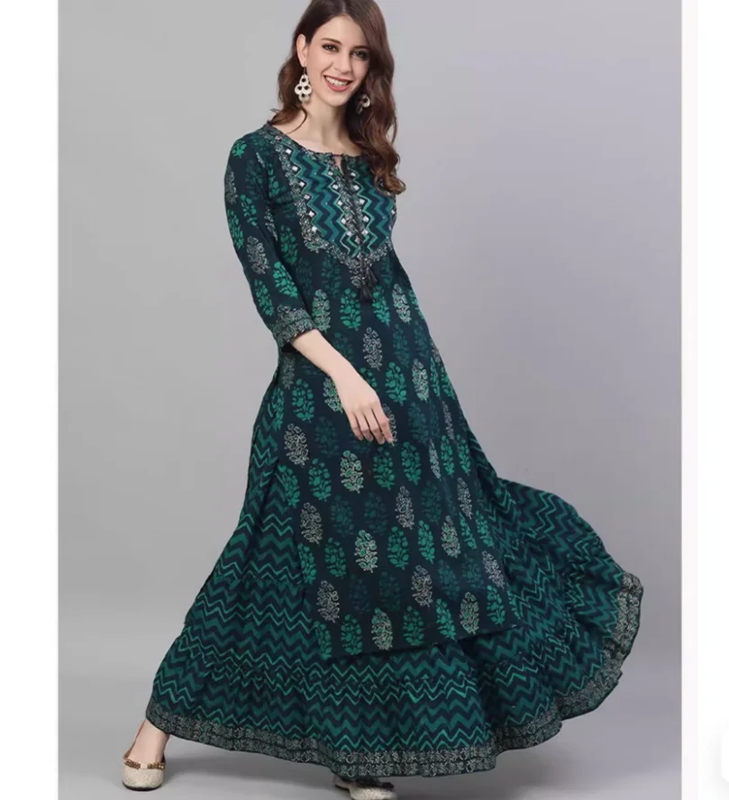 

Exotic Indian ethnic style 100% cotton printed clothing 2-piece set