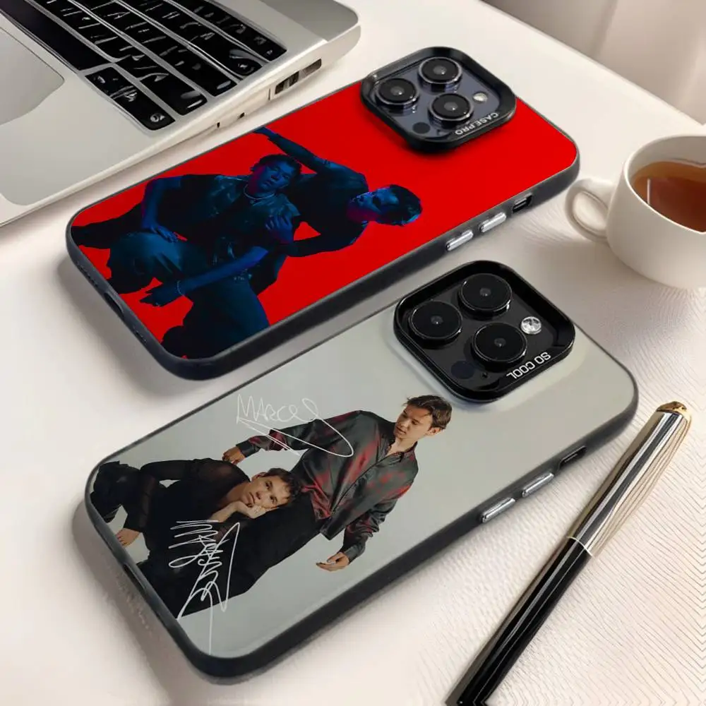 

M-Marcus and M-Martinus Phone Case For iPhone 16,15,14,13,12,11,8,7,Pro,Max,Plus,Mini,XS,SE Anti Fall Black Matte Hard