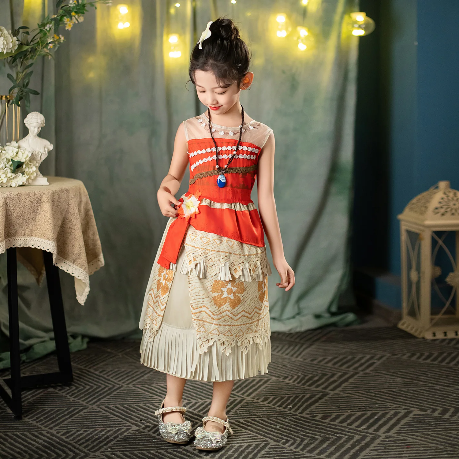 Moana – robe sans manches pour filles, imprimé de dessin animé, nouveau motif animé, tenue décontractée, légère, vêtements de plage pour enfants, été 2024