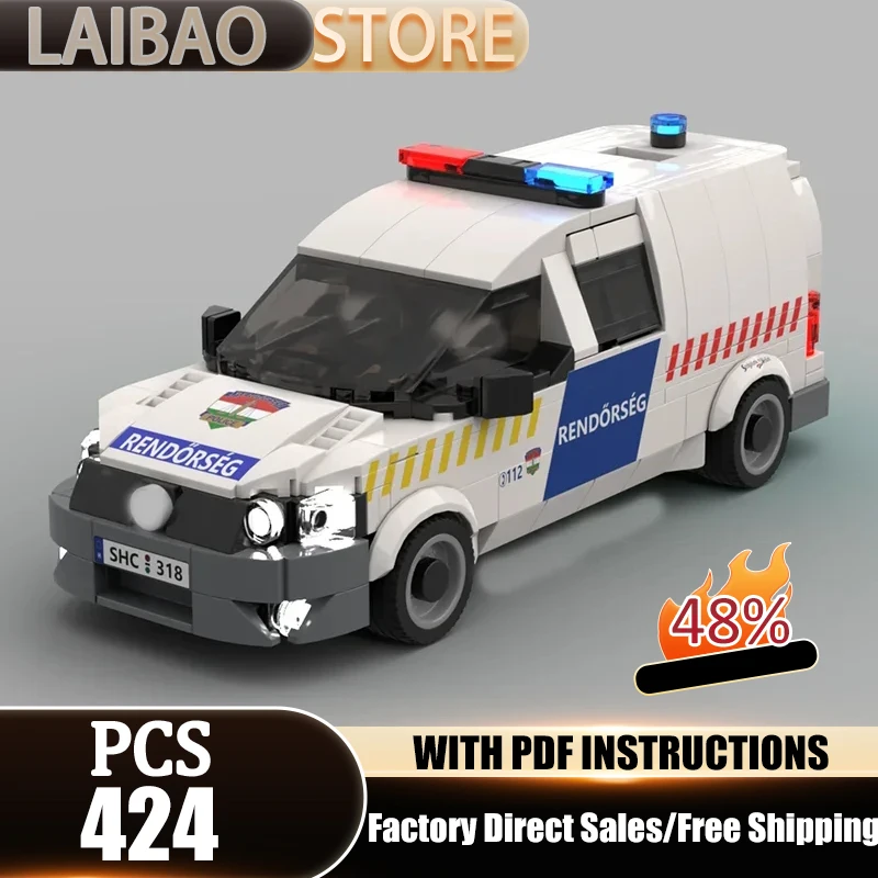 

Urban Car Model Moc Building Blocks Police Van Model Technology Bricks DIY Assembly Truck Gift Holiday Construction Toy