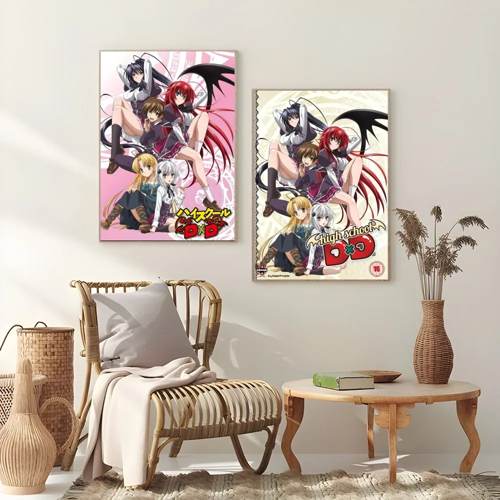 H-High School D D-D Hero Japanese Anime Kawaii Poster Sticky Wall Art Printing Waterproof Home Living Bed Room Bar Aesthetic Dec