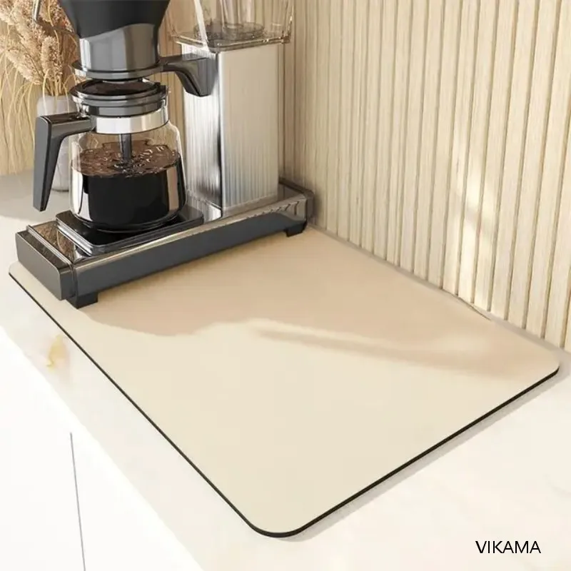 Simple solid color kitchen table mat coffee mat absorbent mat Kitchen bathroom laundry room diatom mud can be washed non-slip bo