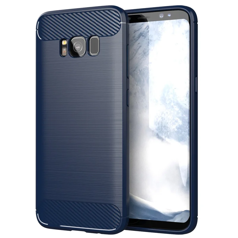 Luxury Carbon Fiber Case for Samsung S8 Galaxy S8 Lite Anti Scratch Shockproof Back Cover for galaxy s8 lite Silicone Case