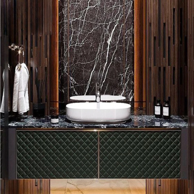 Villa club high-end custom slate bathroom cabinet bathroom washbasin pool washstand combination wall hanging luxury.