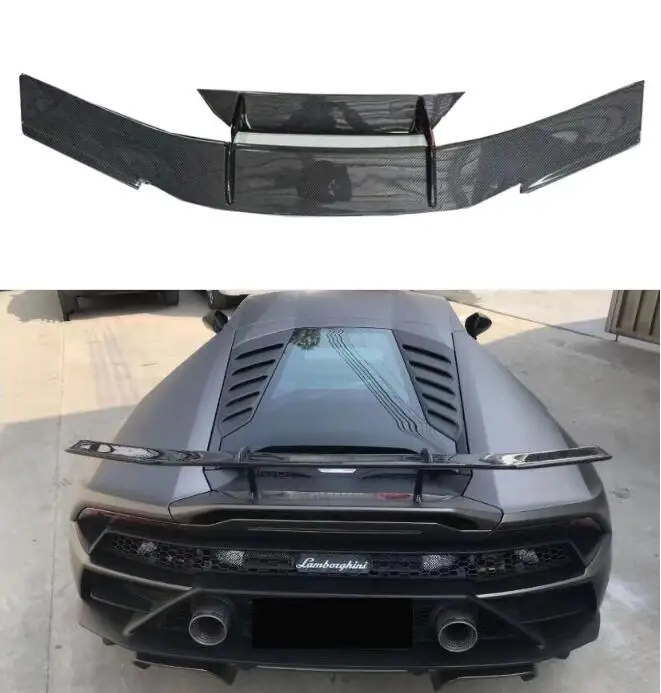 For Lamborghini Huracan LP580 LP610 EV0 2014 - 2020 Real Forged Carbon Fiber Car Rear Wing Trunk Lip Spoiler