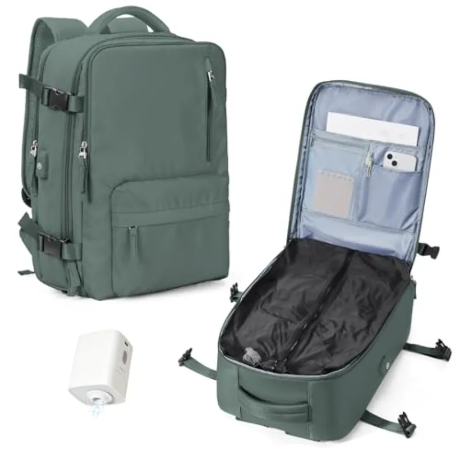

WONHOX Vacuum Seal Backpack for Travel with Air Pump Compression Daypack Personal Item Carry on Flight Approved Vacpack Laptop