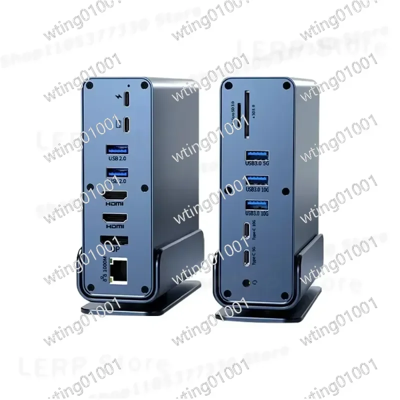 16-in-1 USB-C Hub for Type-C Devices Featuring USB 3.1 HD Power Delivery Charging RJ45 Gigabit Ethernet 3 USB 3.0 Ports and
