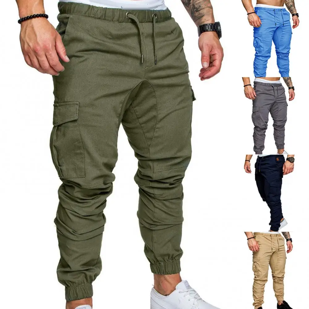 

Men Running Pants Joggers Drawstring Ankle Tied Sweatpant Casual Pants Skinny Cargo Pants Training Sports Bodybuilding Leggings