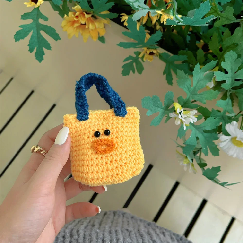 Cute Cartoon Knitting Chick Soft Plush Earphone Protective Case for AirPods 1 2 3 Pro 2rd Wireless Bluetooth Headphone Cover