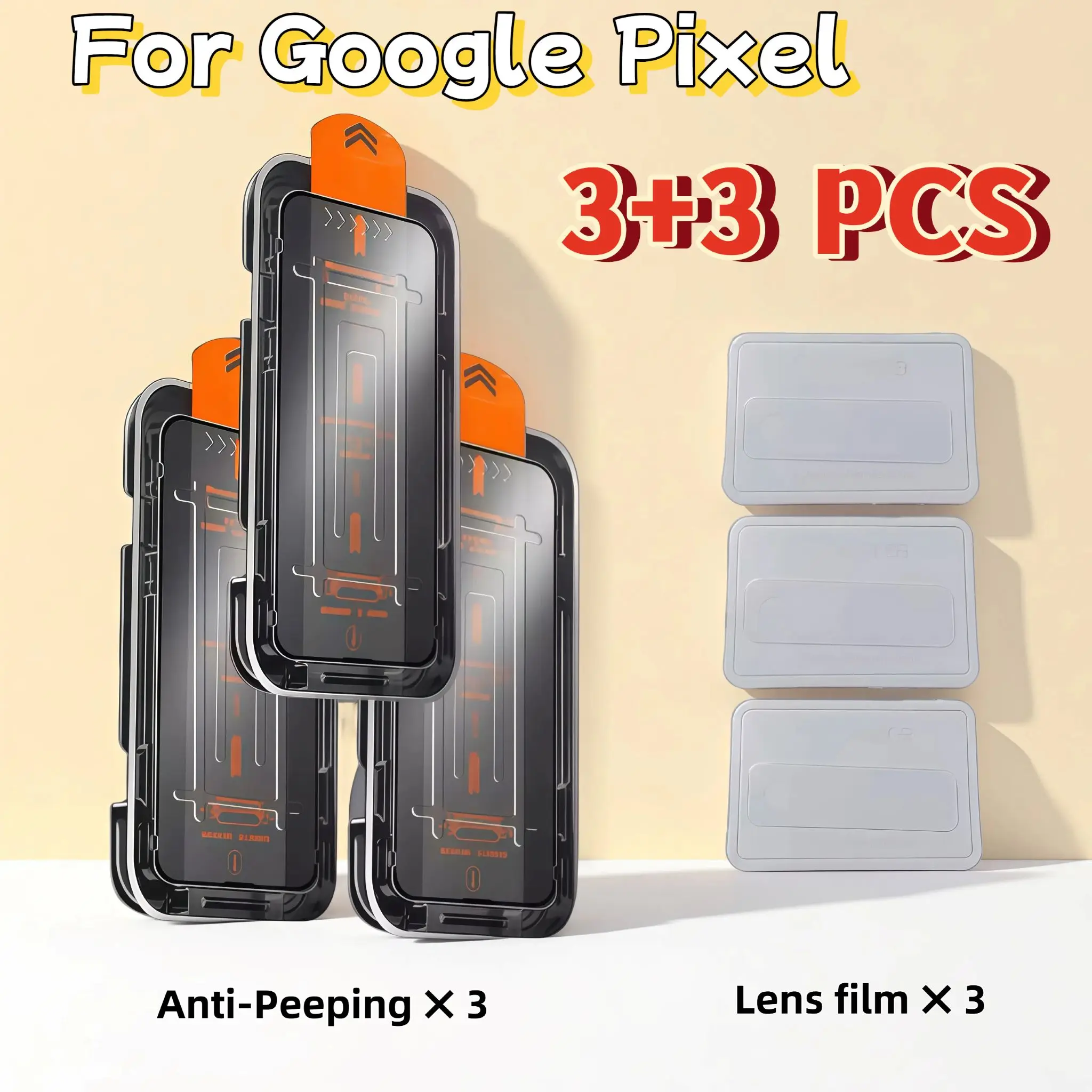 

3+3PCS For Google Pixel 10 6A 7 8 9 10 Pro XL series anti-peeping mobile phone screen protector lens protective film set