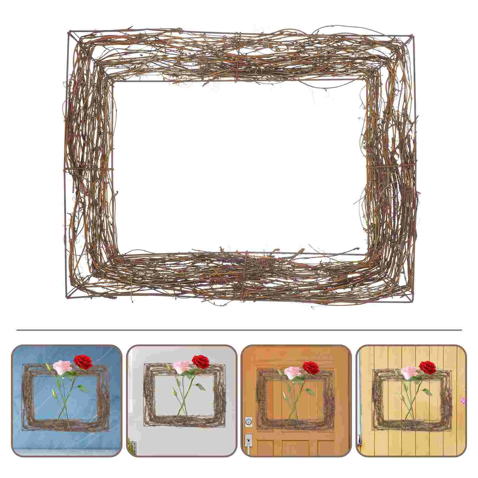 

2 Pcs Decorations Rattan Natural Wreath Flower Base Twig Artificial Vine Branch Office