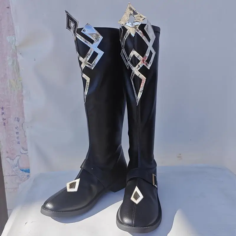 Captain Capitano Cosplay Schoenen Spel Genshin Impact Mannen Kostuum Fatui Harbinger Kapitein Cosplay Laarzen Schoenen