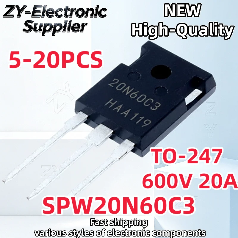 5/20PCS Brand New 20N60C3 SPW20N60C3 TO-247 600V 20A MOS Field Effect Transistor Best Quality In Stock