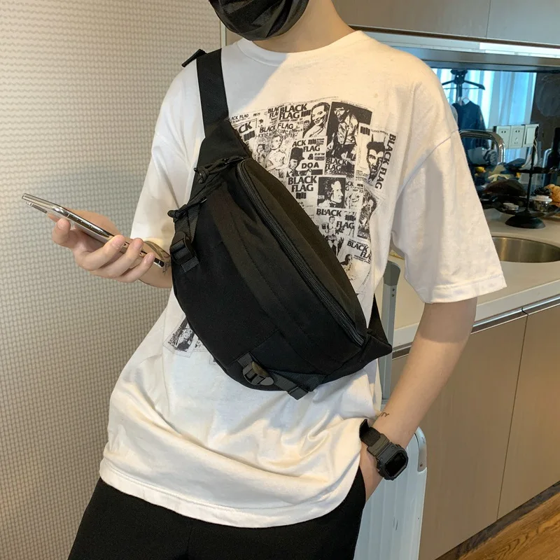 Petit sac à bandoulière pour vêtements de travail Harajuku, sac de poitrine unisexe INS Street, sac de taille polyvalent pour hommes, Design imperméable, Style INS