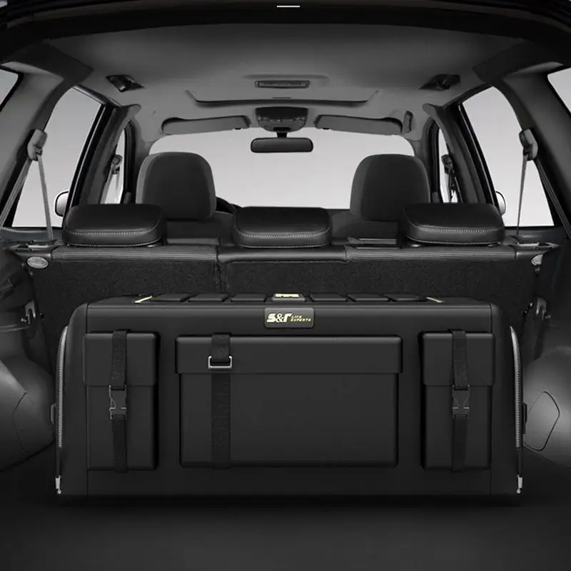 Waterproof Car Trunk Storage Box Foldable Heavy Duty Car Trunk Organizer with Lid and Anti-Slip Bottom Car Accessories 60L/70L