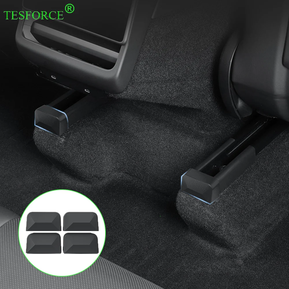For Tesla Model Y Juniper 2025 4pcs Seat Rail Cover Protector Front Rear End Pieces Backseat Slide Protection Anti-collision Pad