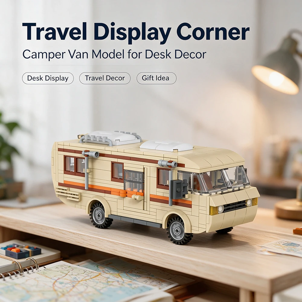 Kit de blocs de construction MOC Breaking Bad : Camper de cuisine, Véhicule de transport de haute technologie, Modèle éducatif DIY, Jouets et Cadeaux