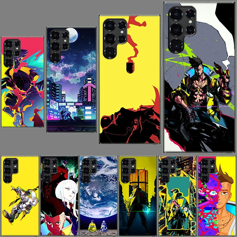 E-Edgerunners Cartoon C-Cyberpunk Phone Case For Samsung Galaxy S24 S23 S21 S20 FE S22 S26 Ultra S25 Edge S10 Plus Cover Clear T