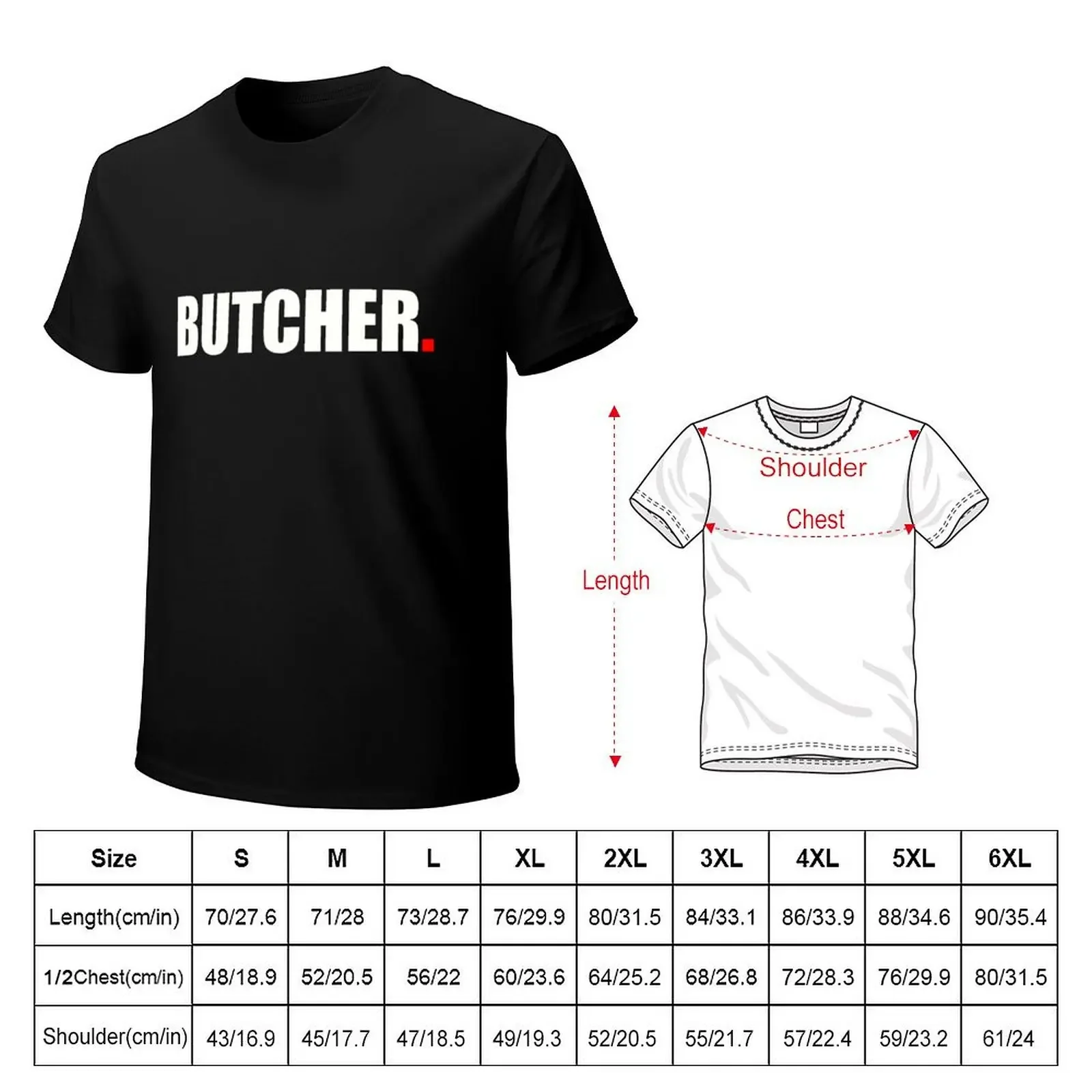 BUTCHER. Adults White T Shirt Sizes From Small - 5XL T-Shirt oversized plus sizes mens tall t shirts