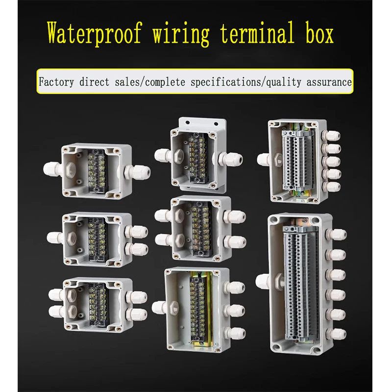 Terminal Box Plastic Household Monitoring Power Supply With Terminal Outdoor Waterproof Threading Cable Distribution Sealing