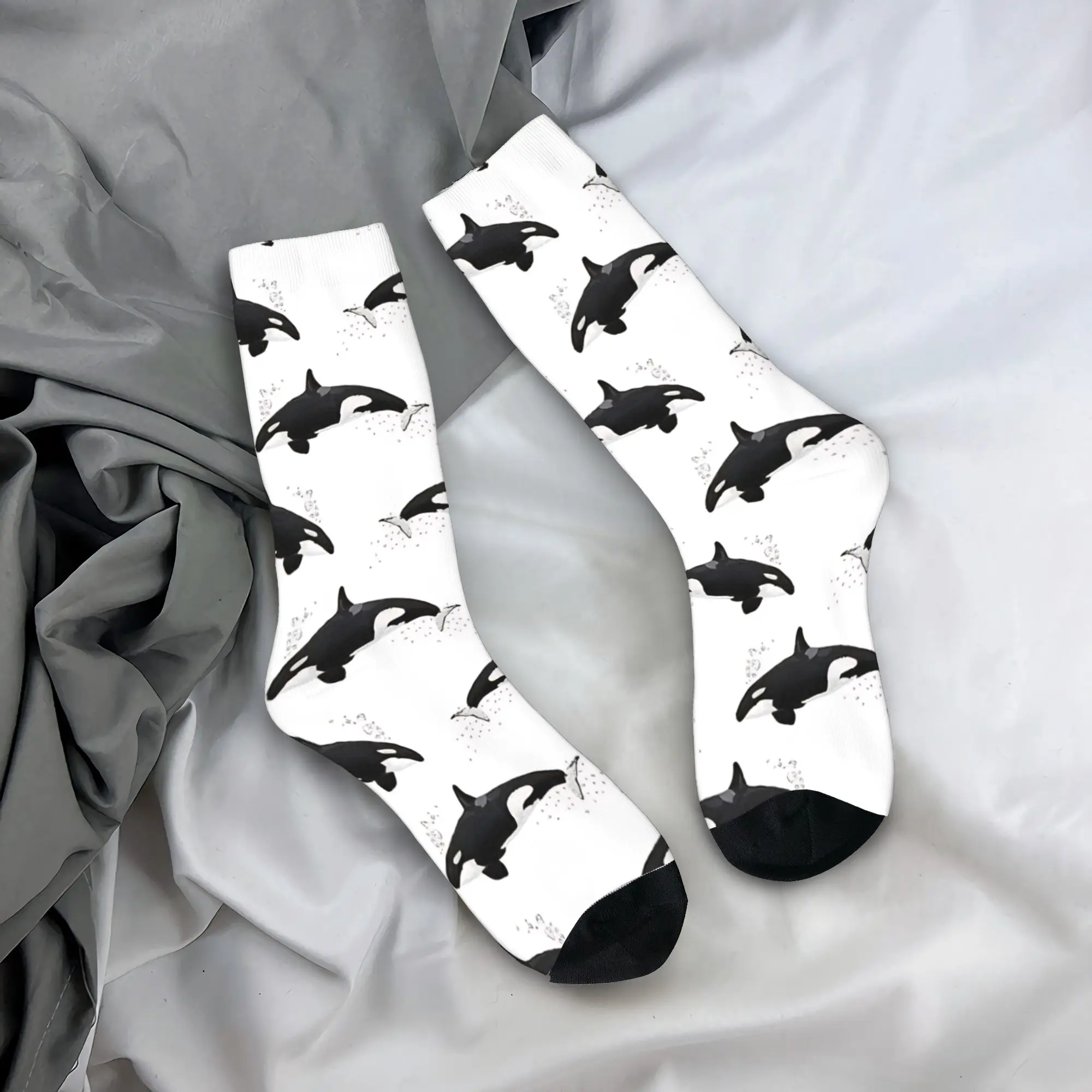 

Мужские носки унисекс Orca - чулки с рисунком морской жизни, зимние повседневные мягкие носки, дизайнерские противоскользящие носки для скейтборда