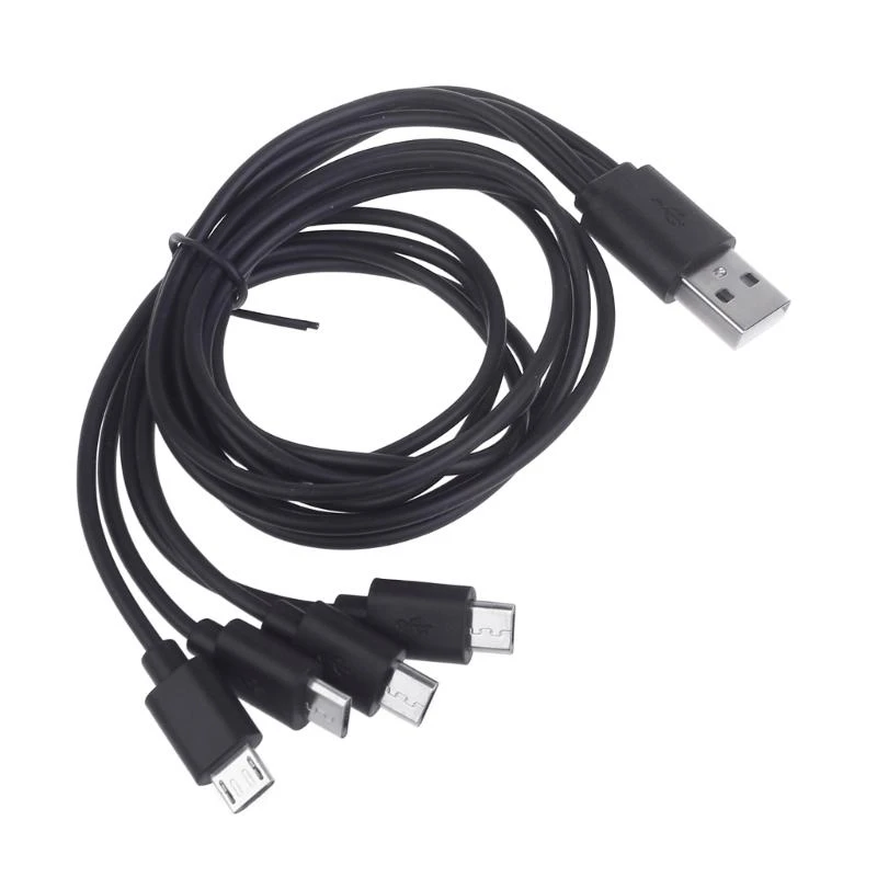 50cm Short USB Multi Charging Cable 4 in 1 Multiple Micro USB Charging Cord 4Port Micro Splitter Cable 5V 3A for Tablets Phones