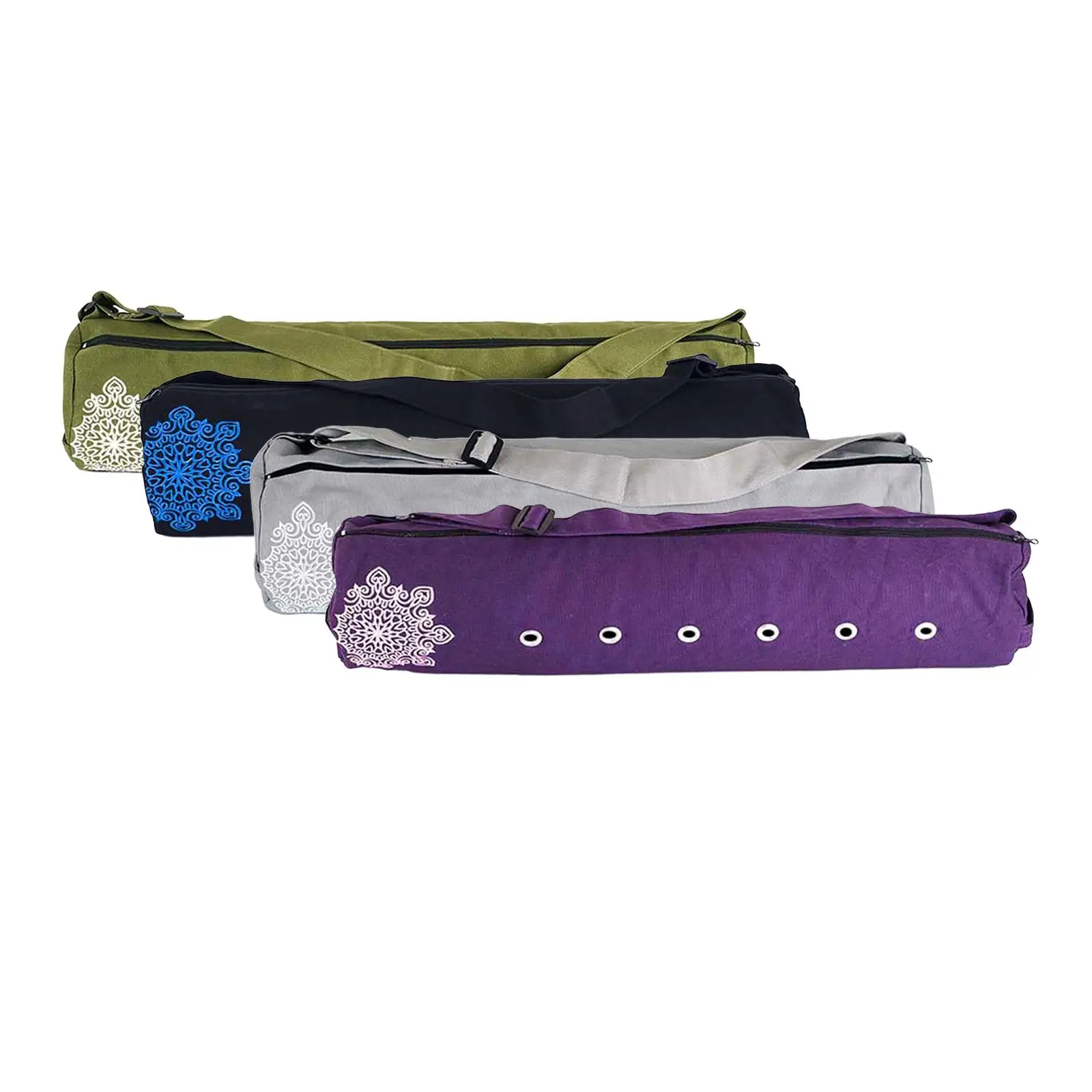 Yoga Mat Bag Breathable with Pockets Nonslip Mat Holder Practical Lightweight Canvas Carrying Bag Yoga Mat Carrier Zip Gym Bag