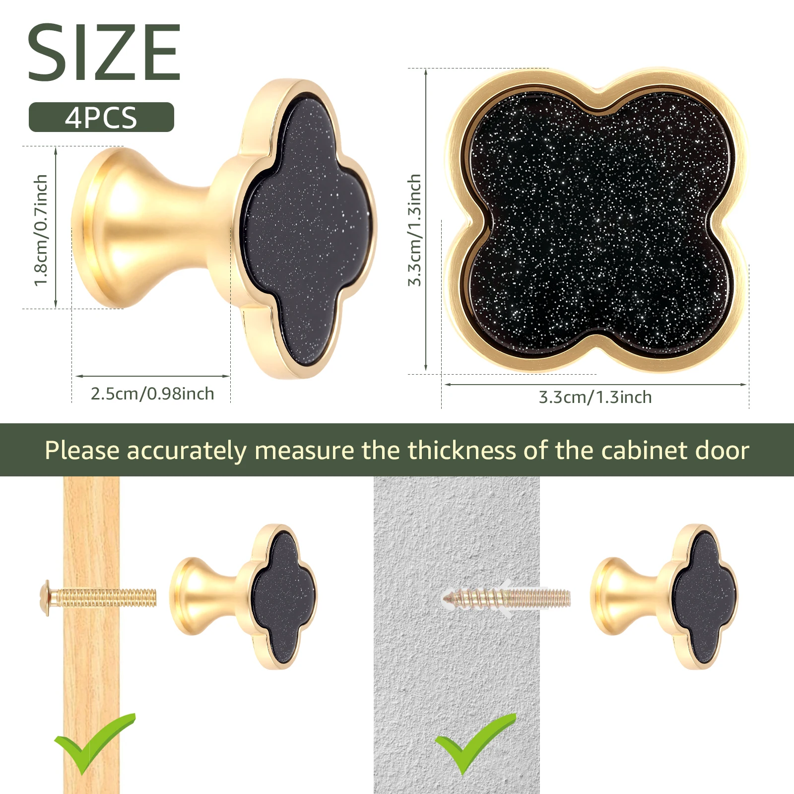 4pcs Golden Leaf Clover Cabine - Furniture Hardware Vintage ulasan dan harga