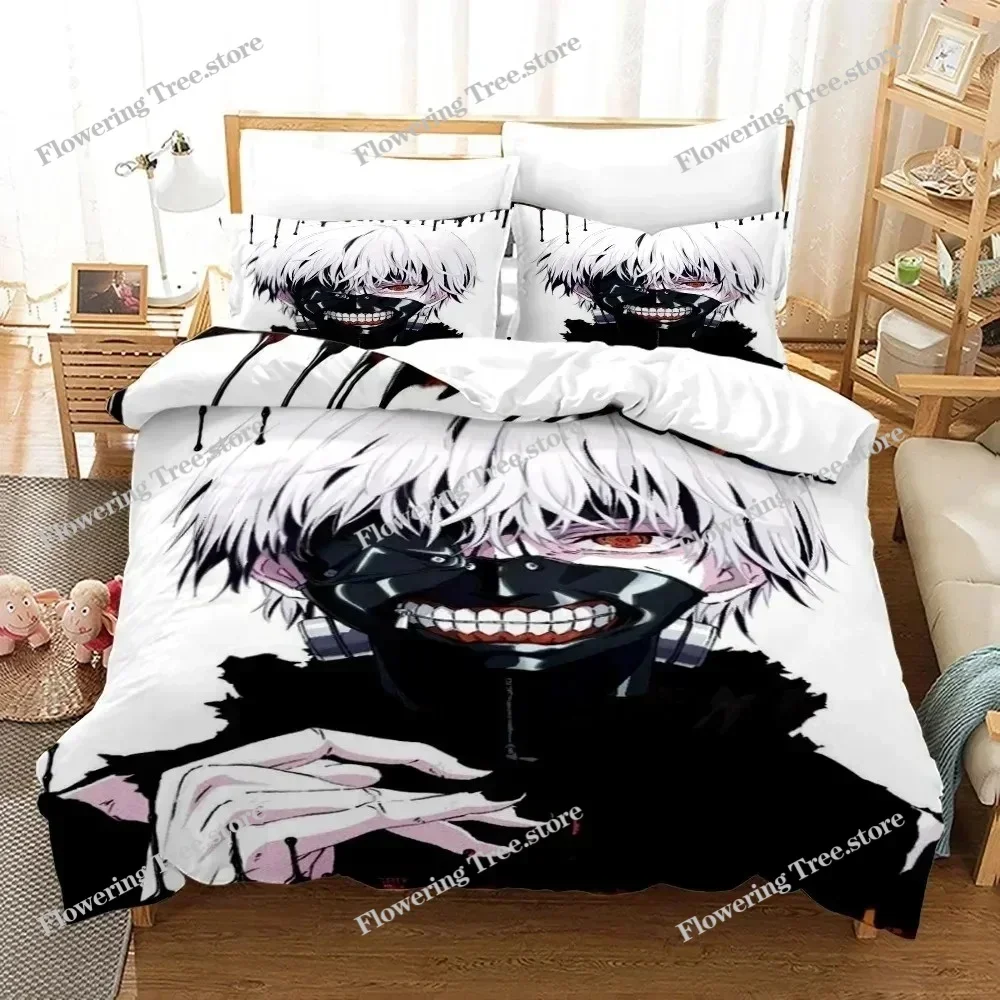 Print Anime Tokyo Ghoul Bedding Set Single Twin Full Queen King Size Hip Hop Anime Bed Set Teenager Bedroom Duvet cover Sets