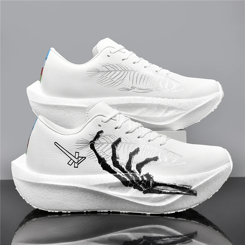 أحذية رياضية جلدية جديدة للمراهقين والطلاب، أحذية جري خفيفة للغاية تسمح بمرور الهواء وممتصة للصدمات #3