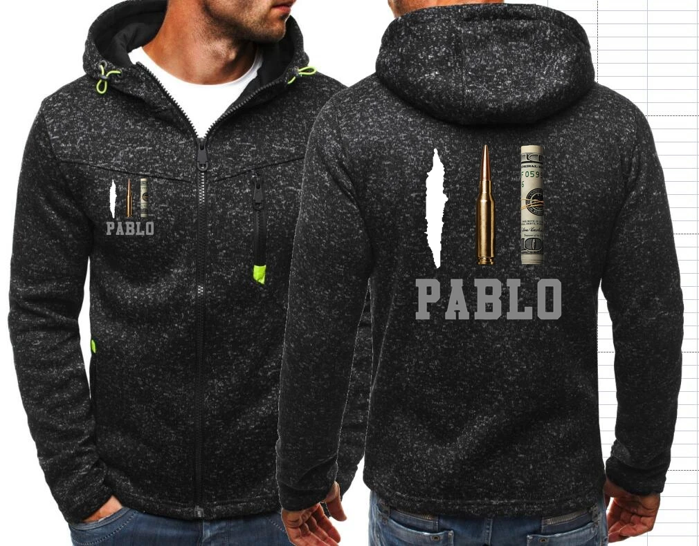 Weed Mafia Scareface Luciano Capon Pabloes Men's Hoodies Sweatshirts Escobar Jacquard Hoodie Jackets Men Zipper Sweatshirt