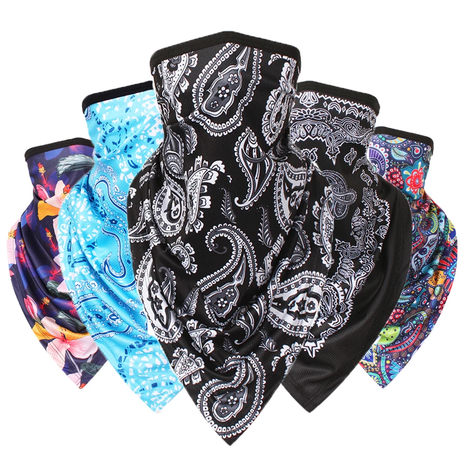 Bboy triangular binder Windproof Breathable Paisley Bandana for Cycling, Printed Riding face shield Snowboard gauze strainer